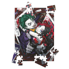 Puzle 100 efecto 3d joker y harley quinn manga universo dc