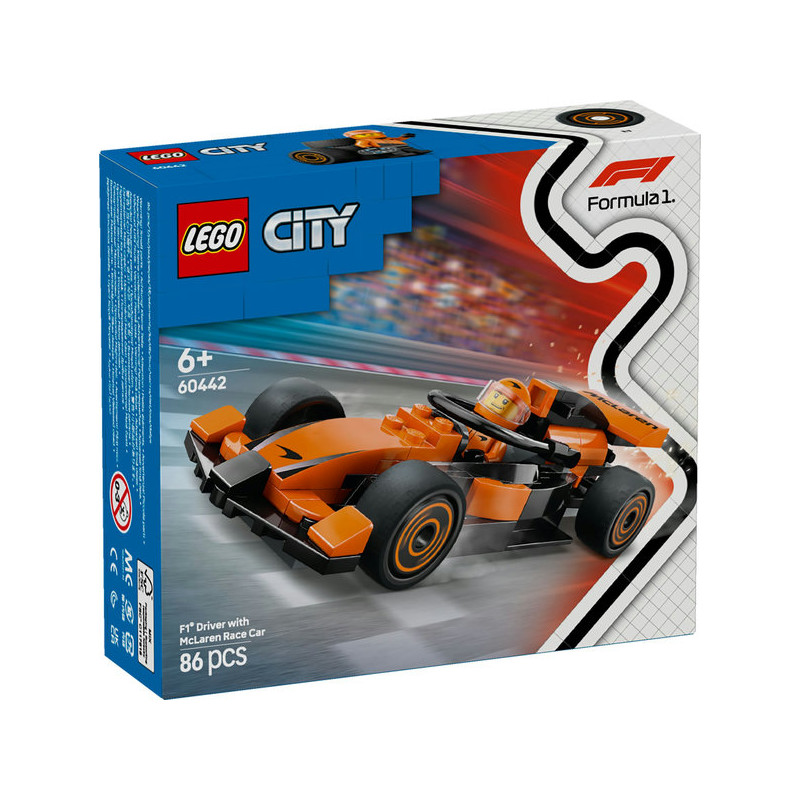 Lego city piloto de formula 1 con coche mclaren