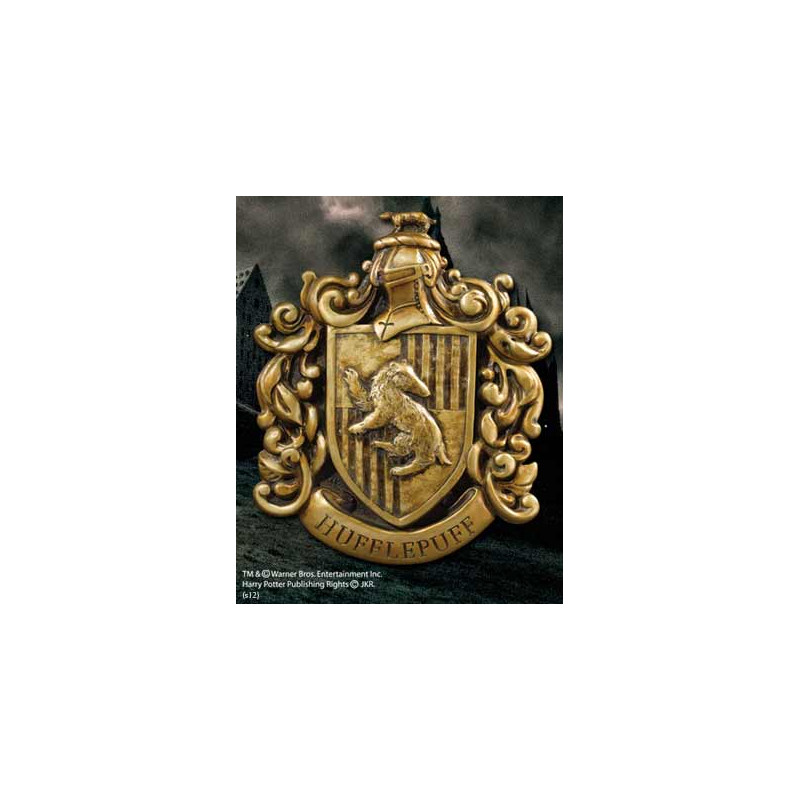 Escudo de pared the noble collection harry potter casa hufflepuff resina 20 x 28 cm