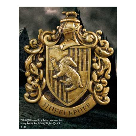 Escudo de pared the noble collection harry potter casa hufflepuff resina 20 x 28 cm