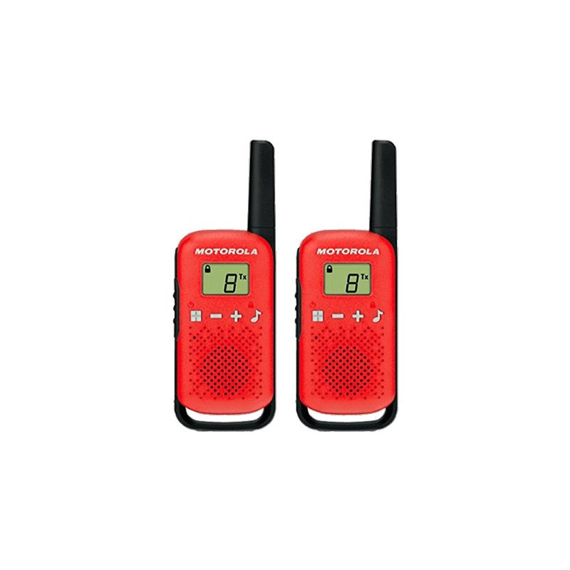 Walkie talkie motorola tlkr - t42 red packs 2  pmr446 -  8km -  16canales -  500mw -  clip cinturon