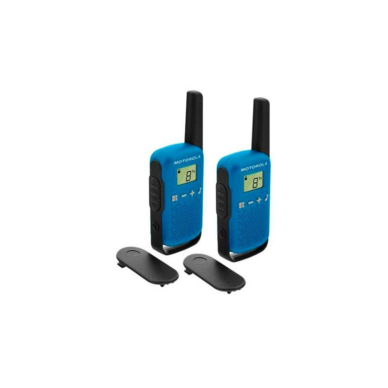 Walkie talkie motorola tlkr - t42 blue packs 2  pmr446 -  8km -  16canales -  500mw -  clip cinturon