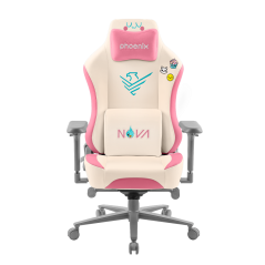 Phoenix nova cream editin silla alta gama fabricada en cuero color crema y rosa
