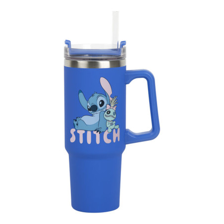 Vaso de viaje termico con pajita paladone disney stitch 900ml