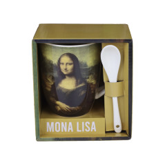 Taza de cermica con cuchara enesco mona lisa