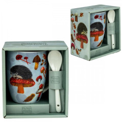 Taza de cermica con cuchara enesco erizo
