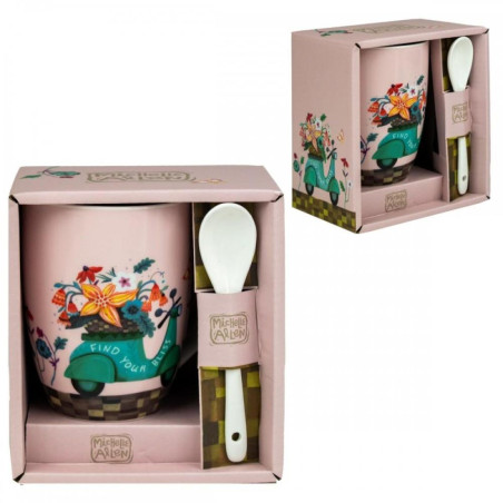 Taza de cermica con cuchara enesco