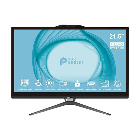 Ordenador all in one aio msi pro ap222t - 217eu g7400 4gb 128 w11p 22 pulgadas tactil
