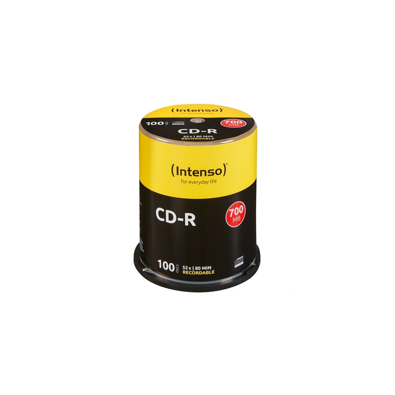 Tarrina de cd - r virgenes intenso 700mb - 80 min tubo 100 unidades