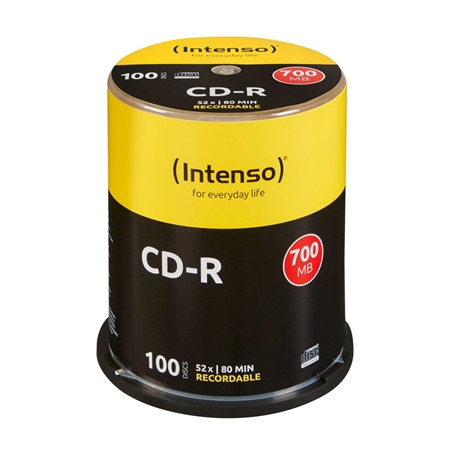 Tarrina de cd - r virgenes intenso 700mb - 80 min tubo 100 unidades