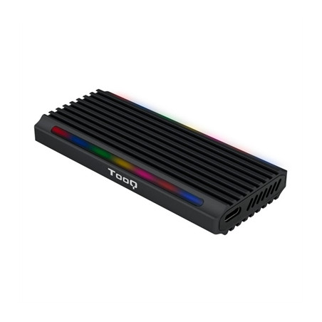 Caja externa tooq tqe - 2222b shinobi para ssd m.2 usb tipo c rgb negro