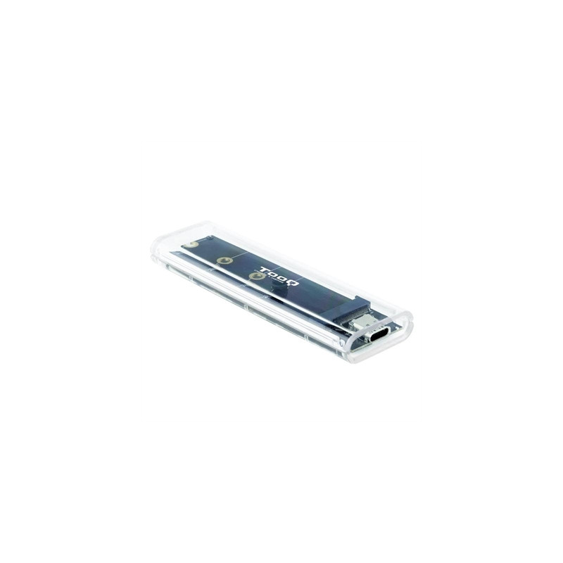 Caja externa tooq ssd m.2 ngff - nvme transparente rgb