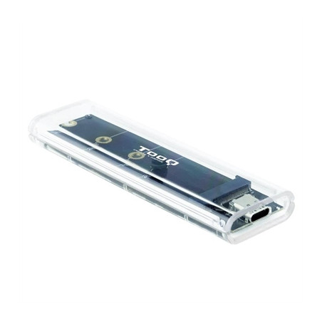 Caja externa tooq ssd m.2 ngff - nvme transparente rgb
