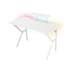 Mesa gaming genesis holm 320 rgb blanca carbono