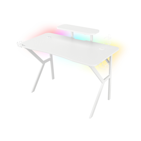 Mesa gaming genesis holm 320 rgb blanca carbono
