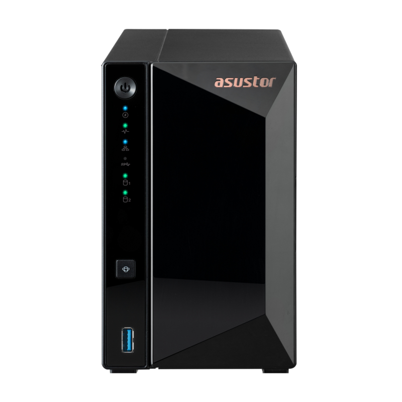 Servidor nas asustor 2 bay quad - core 1.4ghz 2gb ddr4 2.5gbe x1 usb3.2