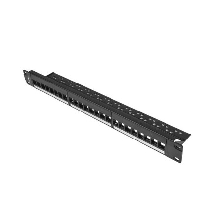 Patch panel lanberg 24 puertos 1u rack 19 para modulos keystone negro