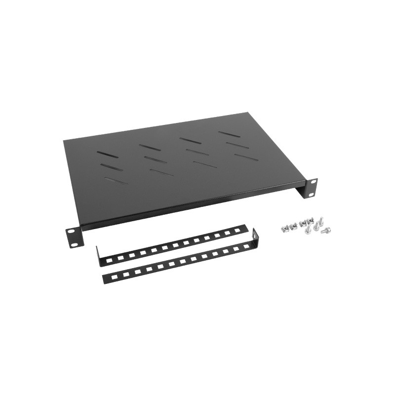 Bandeja fija lanberg 1u 483x300 mm hasta 25kg rack de 19 negro