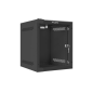 Armario lanberg mural rack 10 pulgadas 6u - 280x310 flat pack negro puerta cristal