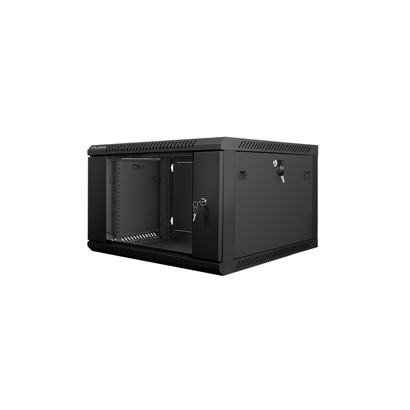 Armario rack lanberg 6u 600x600x368 auto ensamblado 19 pulgadas pulgadas hasta 60 kg negro