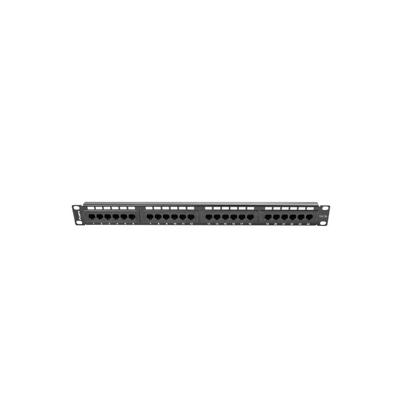 Patch panel lanberg cat.5e utp 24 puertos 1u rack 19 negro