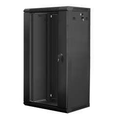 Armario lanberg mural rack 19 pulgadas 22u - 600x450 flat pack v2 negro