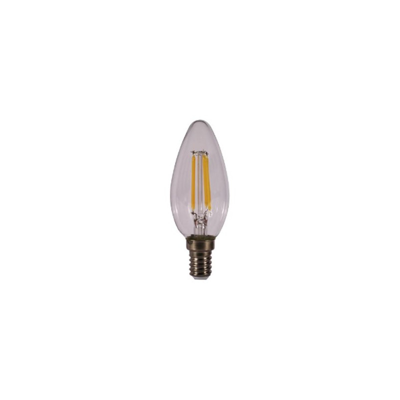 Bombilla led kodak filamento cristal vela c37 -  e14 -  470lm -  calido 3000k -  4w40w -  no regulable