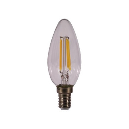 Bombilla led kodak filamento cristal vela c37 -  e14 -  470lm -  calido 3000k -  4w40w -  no regulable