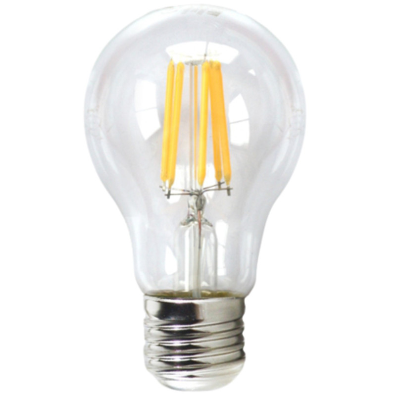 Bombilla led silver electronic filamento transprente estandar 6w80w -  e27 -  3000k luz calida -  a++