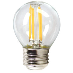 Bombilla led silver electronic filamento transparente esferica 4w60w -  e27 -  3000k luz calida -  a++