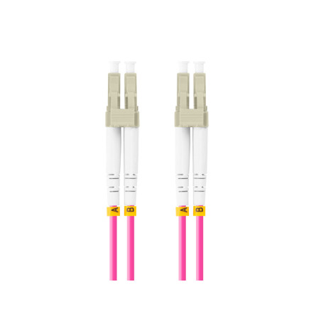 Latiguillo fibra optica lc - upc lanberg 2m multi duplex om4 50 - 125 lszh violeta