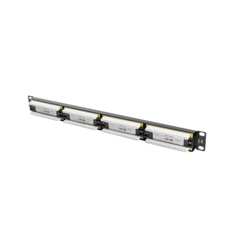 Patch panel lanberg cat.6 utp 24 puertos 1u cat.6 utp 19 pulgadas rack negro