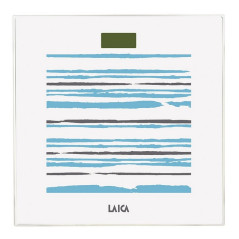 Bascula de bao electronica laica ps1074 blanca rayas azules 150kg