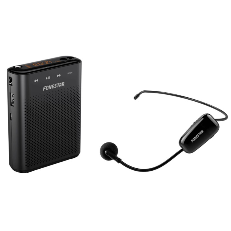 Amplificador portatil fonestar alta - voz - 30 - microfono inalambrico uhf - 30 w - usb - micro sd - mp3 - grabador -  reproduct