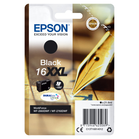Cartucho tinta epson t168140 negro xxl wf2660dwf -  pluma
