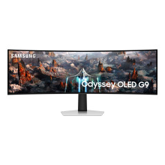 Samsung G93SC computer monitor 49" 5120 x 1440 pixels Dual QHD OLED Silver