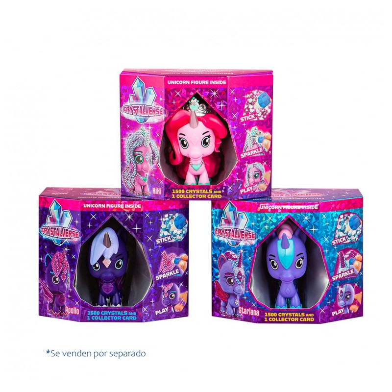 Figura unicornio crystalverse classic 1 unidad aleatoria