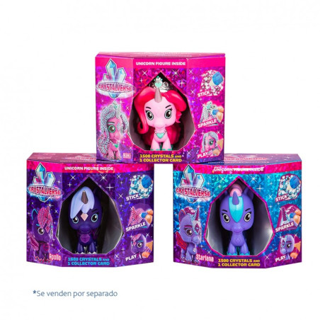 Figura unicornio crystalverse classic 1 unidad aleatoria