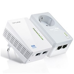 Pack x2 adaptaroes de red lina elecrica av500 power line wifi con enchufe tp - link