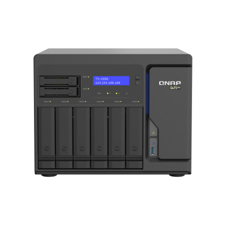 Servidor nas qnap ts - h886 - d1602 - 8g nas 4+2 - bay 4x2.5gbe