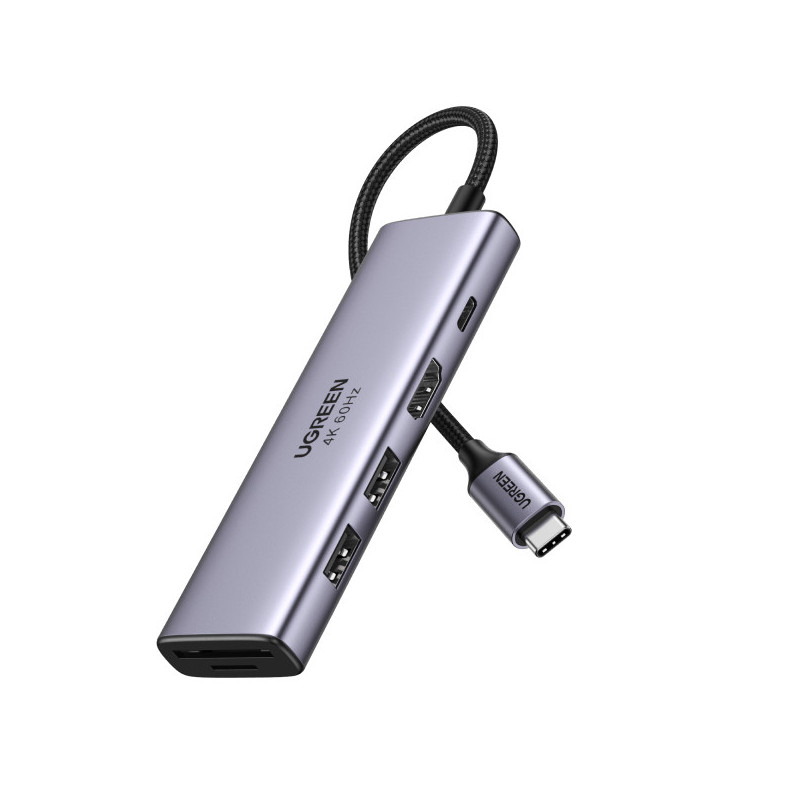 HUB UGREEN 6EN1 USB-C A HDMI+2XUSB-A+SD/TF+PD HUB UGREEN 6EN1 USB-C A HDMI+2XUSB-A+SD/TF+PD