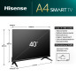 Hisense 40A4N Televisor 101,6 cm (40") Full HD Smart TV Wifi Negro 200 cd / m² Hisense 40A4N Televisor 101,6 cm (40") Full HD Smart TV Wifi Negro 200 cd / m²