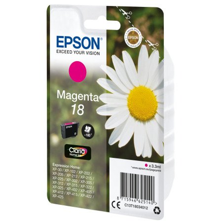 Cartucho tinta epson t180340 magenta xp - 102 - 205 - 305 - 405 - 30 -  margarita