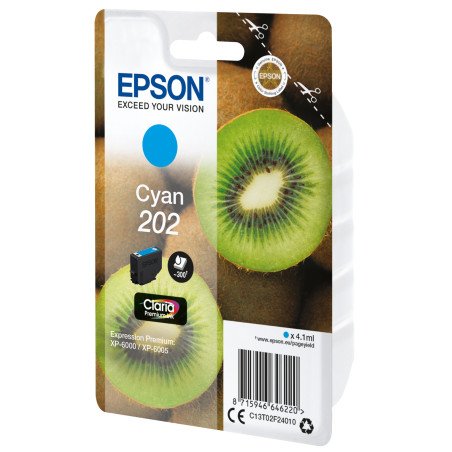 Cartucho tinta epson c13t02f24010 singlepack cian 202 claria premium ink xp - 6000 - xp - 6005 - kiwi