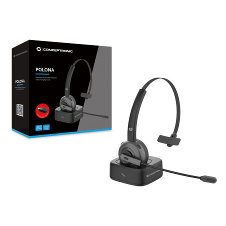Auricular conceptronic bluetooth polona03bd con base de carga headset mono