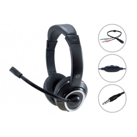 Conceptronic POLONA02BA auricular y casco Auriculares Alámbrico Diadema Juego Negro