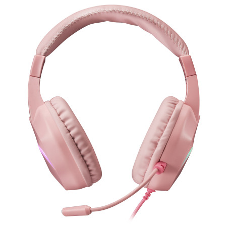 Mars Gaming MH122 Rosa, Cascos Gaming FRGB Over Ear con Micrófono, Sonido HiFi, Cancelación de Sonido, Ultraligeros, PS4 PS5