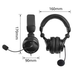 Ewent EW3564 auricular y casco Auriculares Alámbrico Diadema Llamadas Música Negro