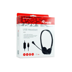 Equip 245305 auricular y casco Auriculares Alámbrico Diadema Oficina Centro de llamadas USB tipo A Negro