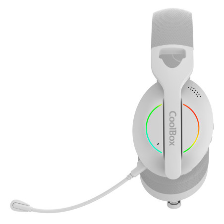 Auriculares con microfono coolbox wb01 inalambricos gaming bluetooth blanco